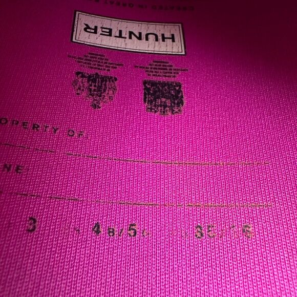 Hunter Wellington Rain Boots Kids Boys 4/Girls 5 Pink Buckle Tall - Picture 4 of 5